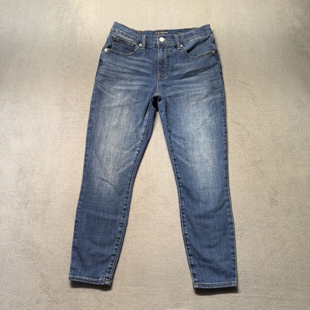 Lucky Brand Mid Rise Crop Ava Women’s Size 6/28 Blue Skinny Jeans Stretch Denim